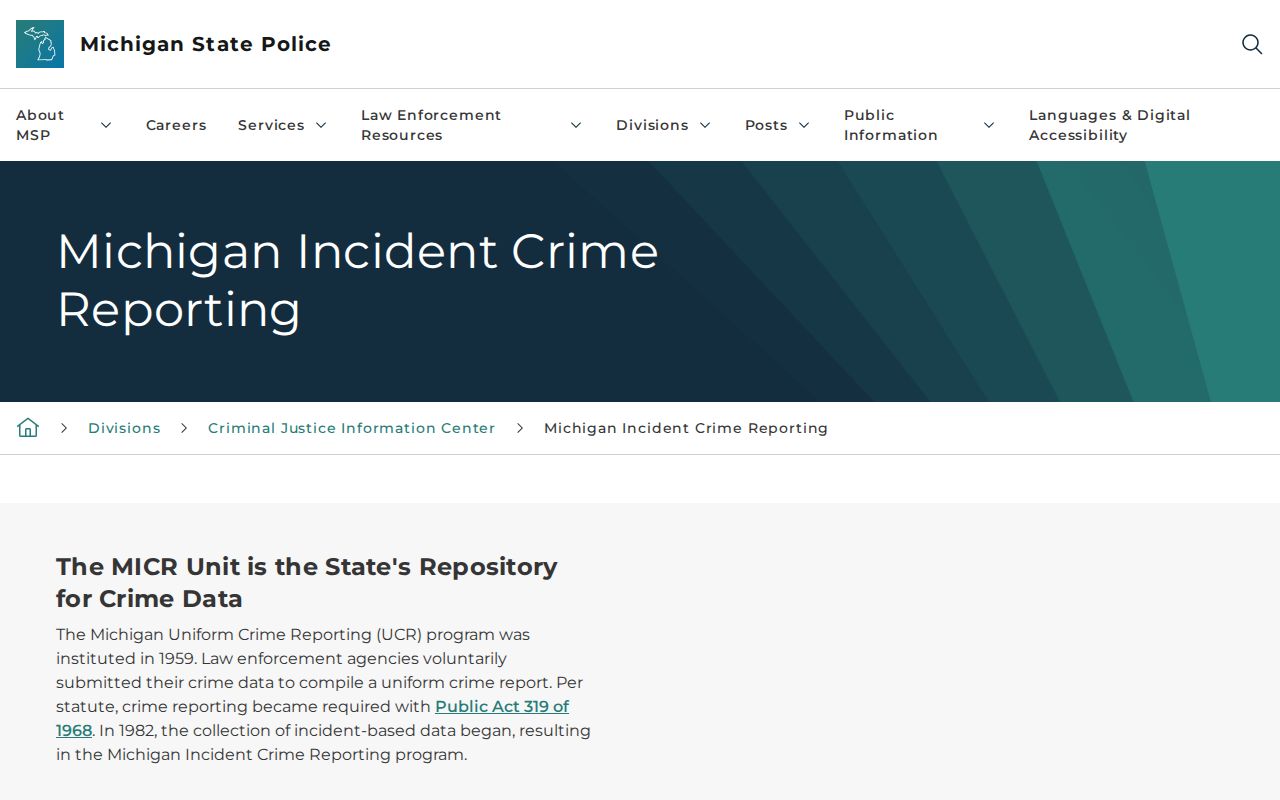 Michigan arrest records incident crime reporting program