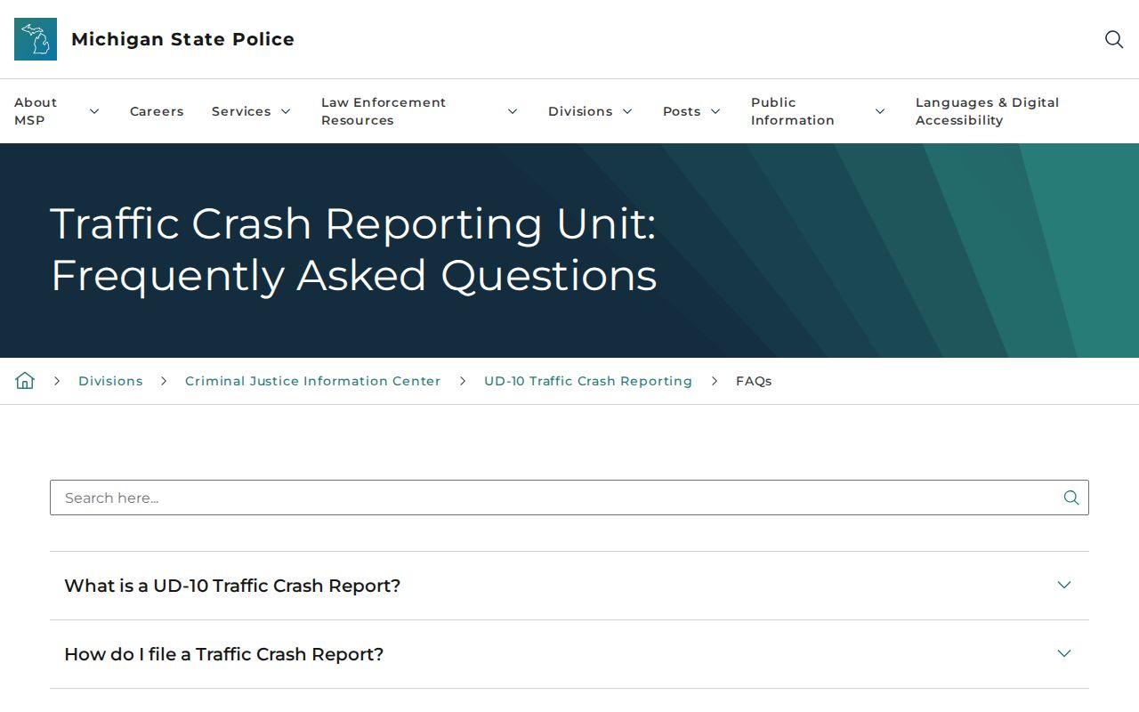 Michigan arrest records traffic crash report access