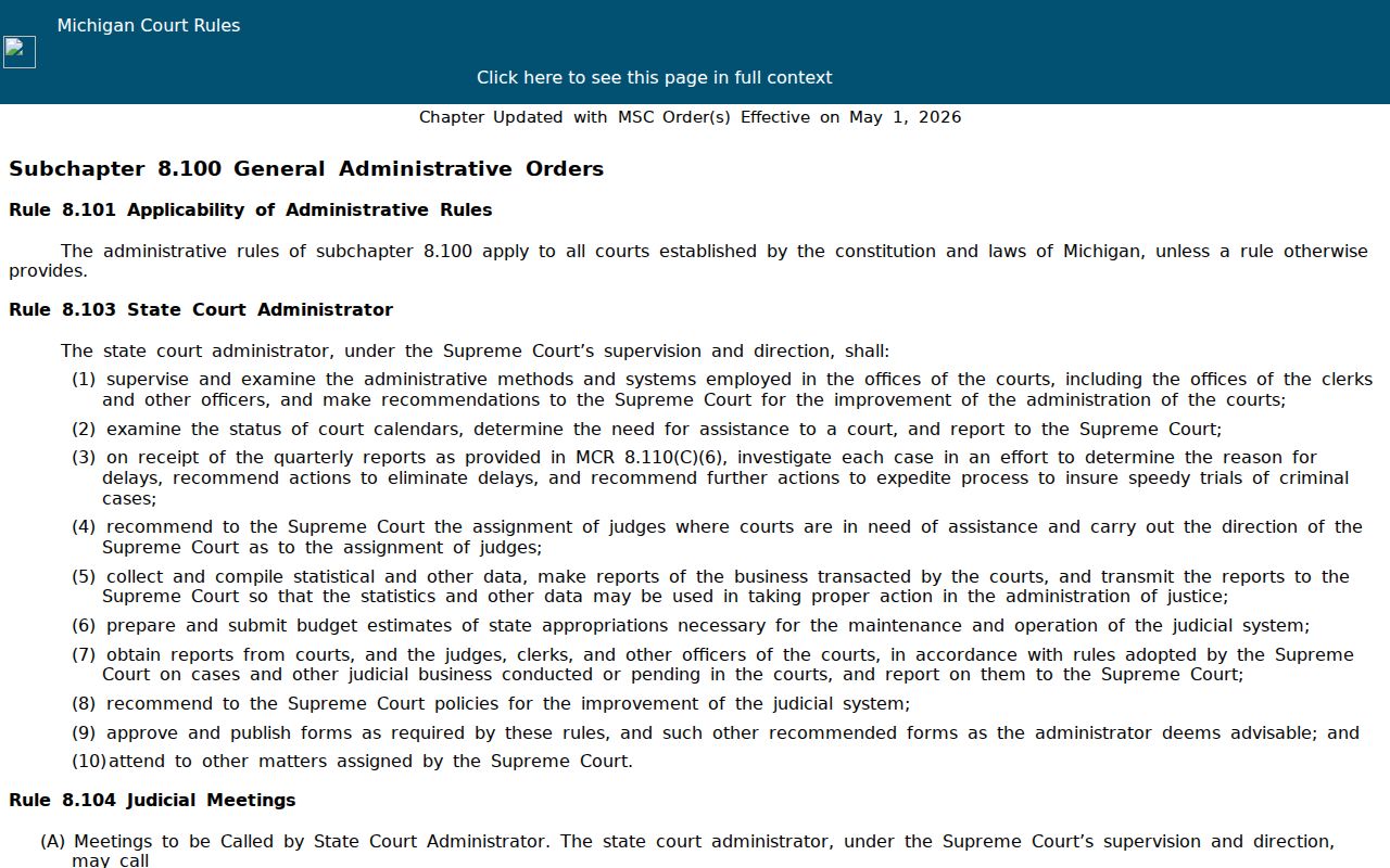 Michigan criminal court case access rule