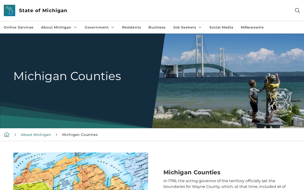 Michigan criminal history official county directory